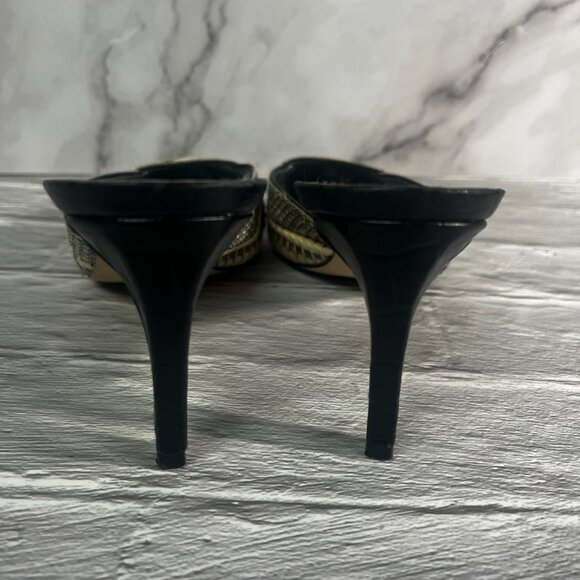 Sam Edelman Odelia Snake Print Leather Mule Pumps - Picture 4 of 12